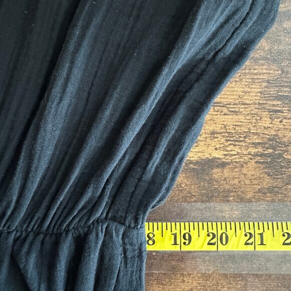 Maurices Tiered Dress XL Black Cotton Double Gauze Coastal Boho Cottage $45 - Picture 4 of 10